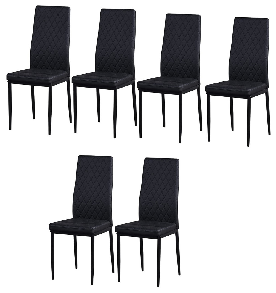 Set of 6 Black Dining Chairs Midcentury Dining Chairs by CIPACHO