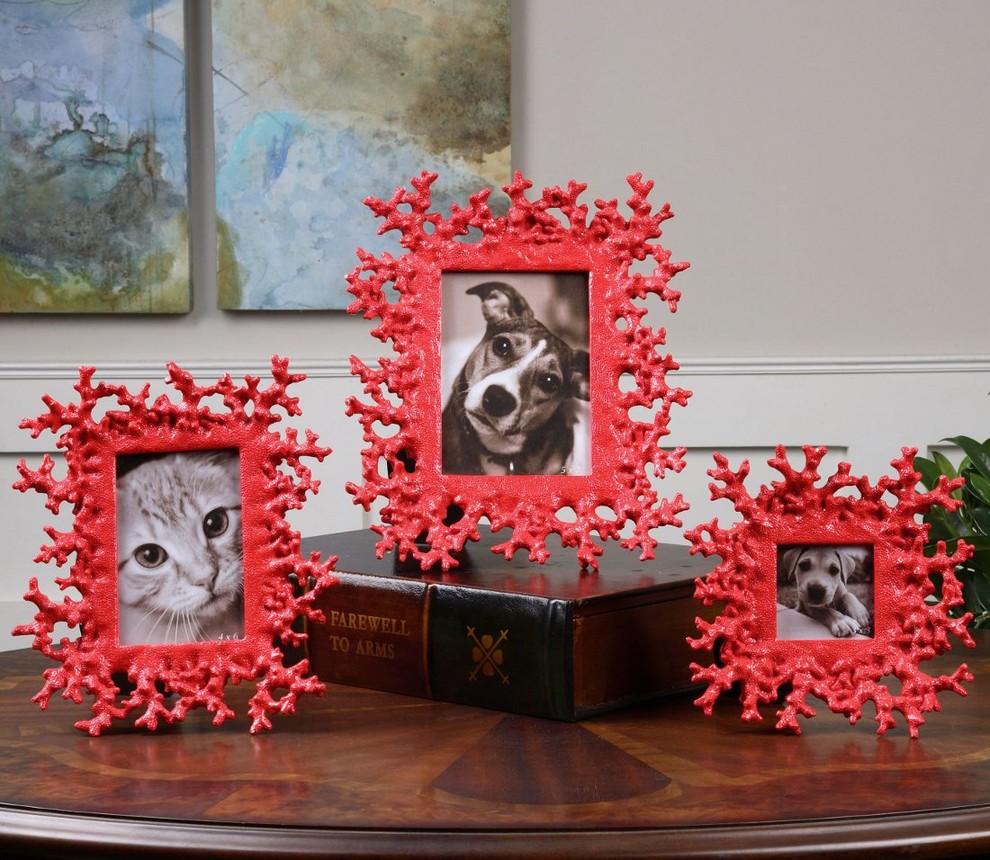Red Coral Photo Frames - Set of 3