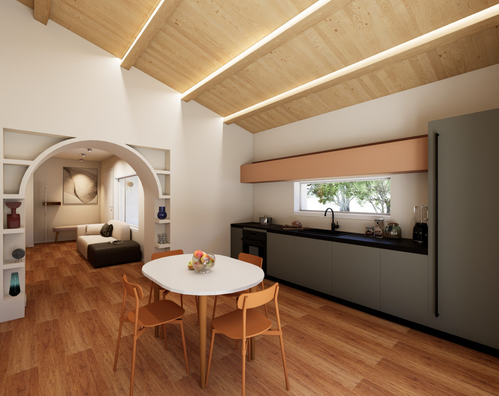 PROGETTO CON RENDER DI CASA IN LEGNO XLAM ECOSOSTENIBILE BIOCLIMATICA A MODICA
