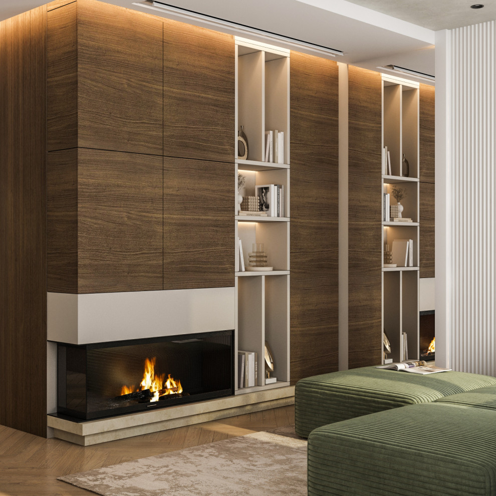 Гостиная и кухня в таунхаусе (Москва)