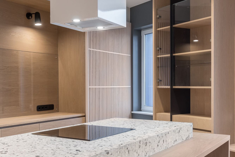 Красивая кухня с интегрированной ручкой