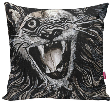 16"x16" Double Sided Pillow, "WAL Lion" by Willy Nicholas