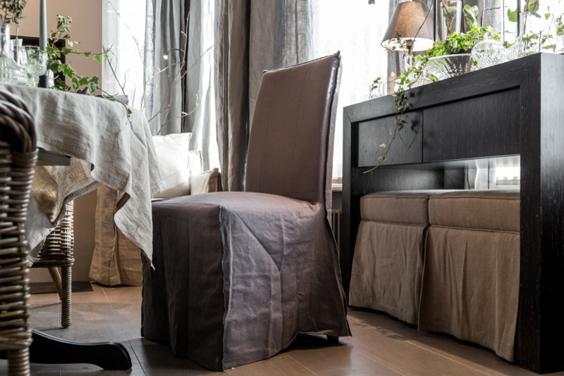 Кухня гостиная с камином