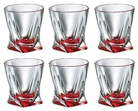Whiskey Crystal Glass Old Fashioned Rocks 11oz Set of 6  Multi Color Bohemian 