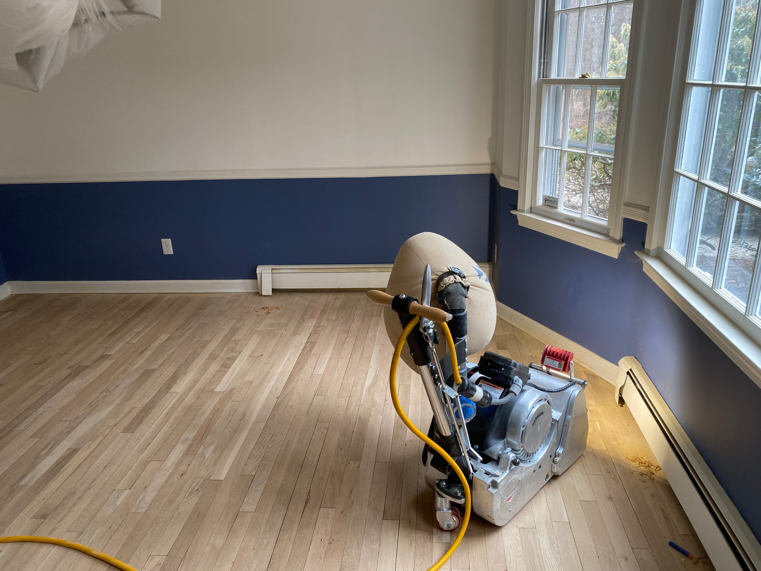 Flooring Refinish - Before, During, and After