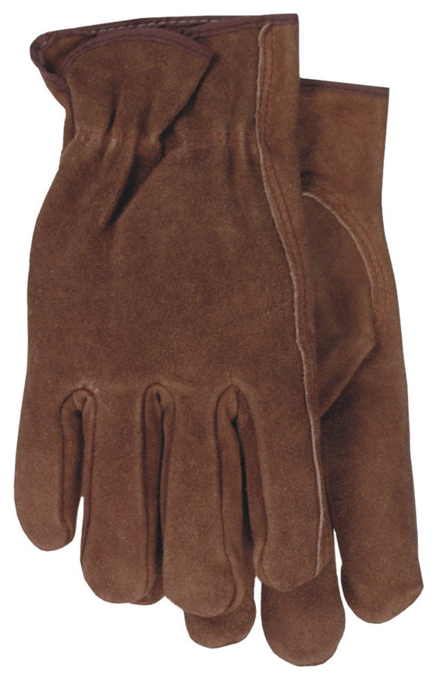 Boss Gloves Medium Smoke Brown Unlined Split Leather Gloves