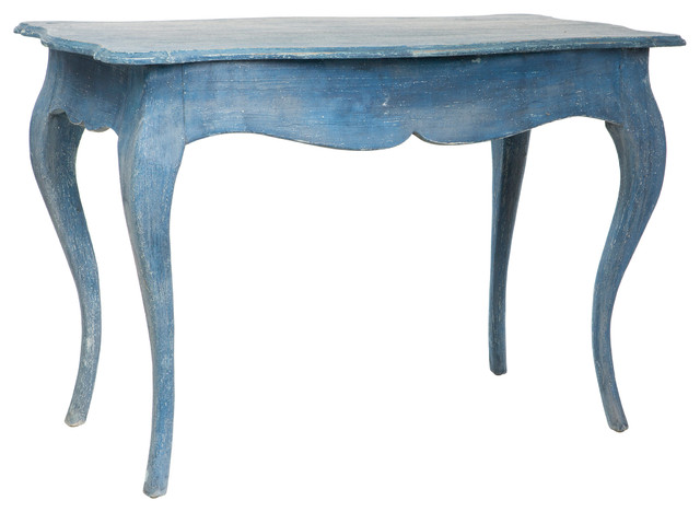 Augustus French Country Weathered Blue Desk Console Table