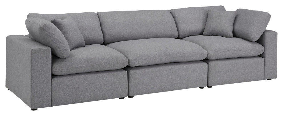 Avilla Grey Linen Weave Down Blend Sofa - Transitional - Sofas - by ...