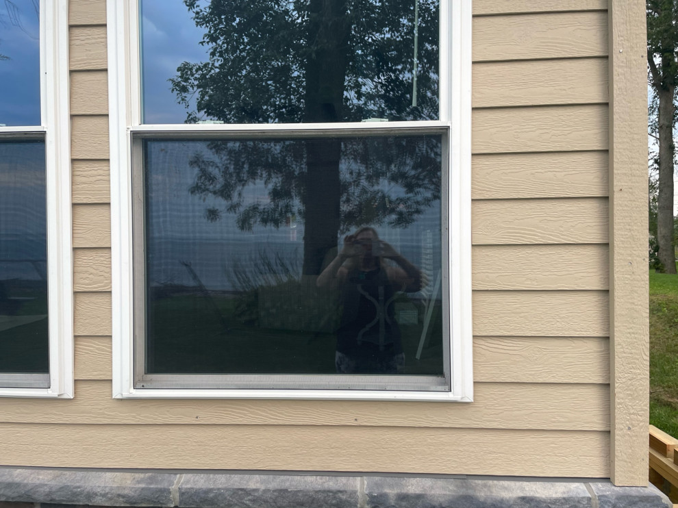 window trim installation with LP smart siding