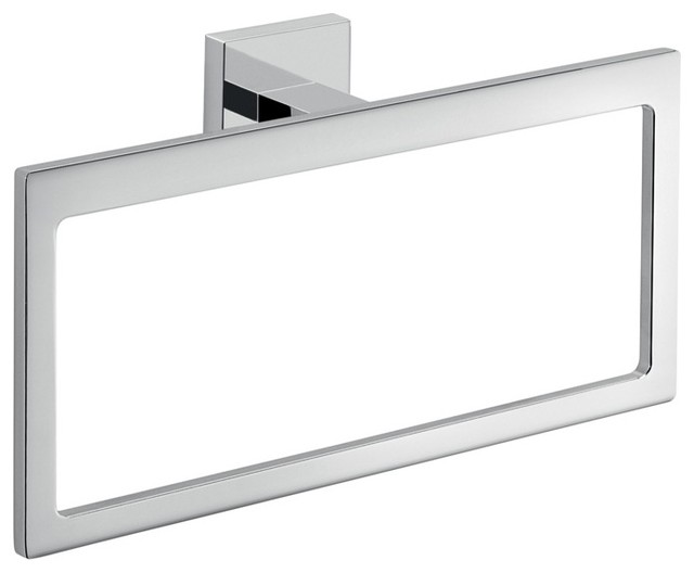 Modern Rectangular Chromed Br And Cromall Towel Ring Modern Rectangular Chromed Br And Cromall Towel Ring