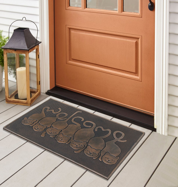 Coir Door Mat Entry Doormat Cats Welcome People Tolerated Funny