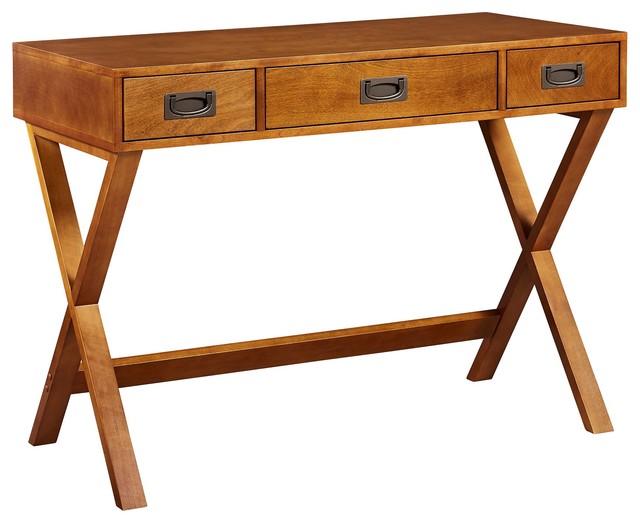 Versanora Bedford Stylish Wooden Desk Storage Table Drawers Walnut