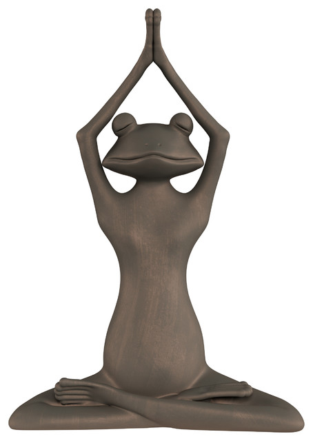 Strerching Yoga Frog Garden Statue By, Yoga Garden Statues