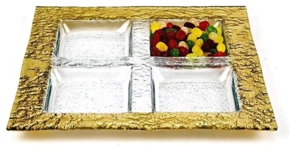 Square 12" Gold Sectional Tray
