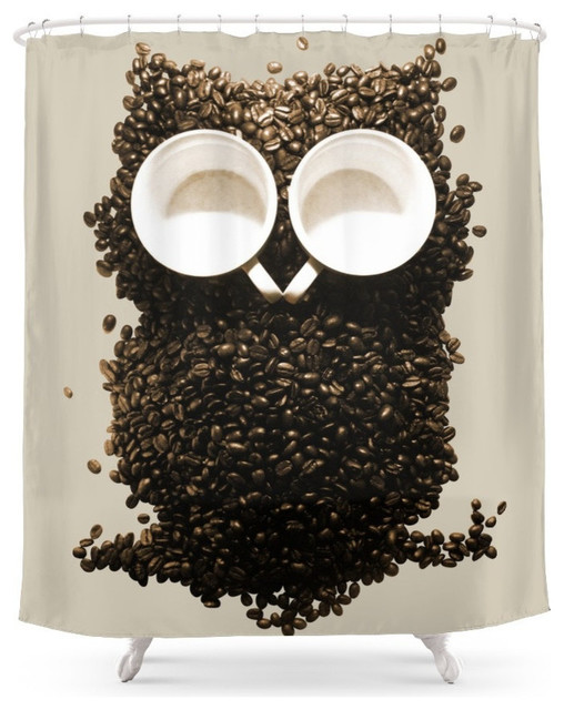 Hoot Night Owl Shower Curtain Contemporary Shower Curtains