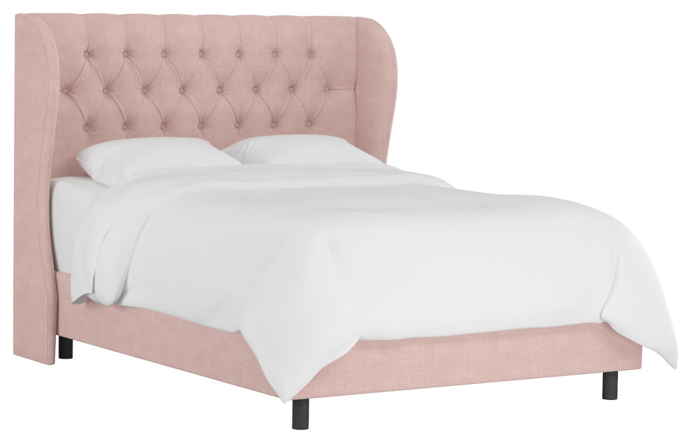 Bradwell Tufted Curved Wingback Bed, King Transitional Platform