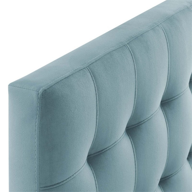 Modway Lily Biscuit Tufted Twin Performance Velvet Headboard in Light ...