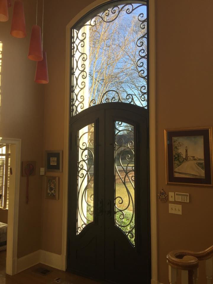 Large transitional front door photo in Atlanta