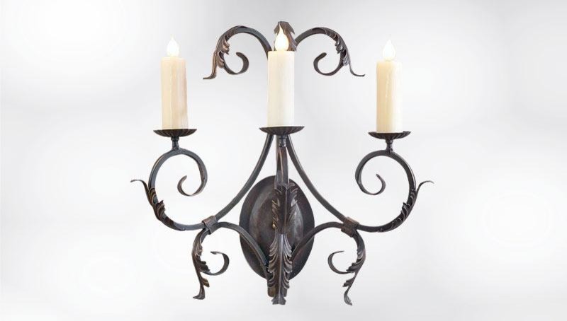 New 3-Light Wall Sconce Iron Hand-Crafted