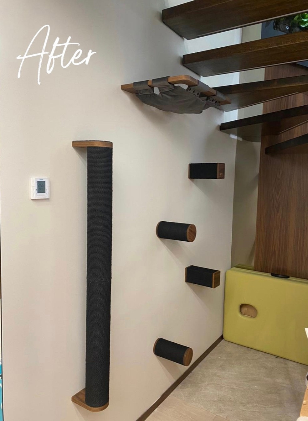 Настенный комплекс для кошек из шпона американского ореха