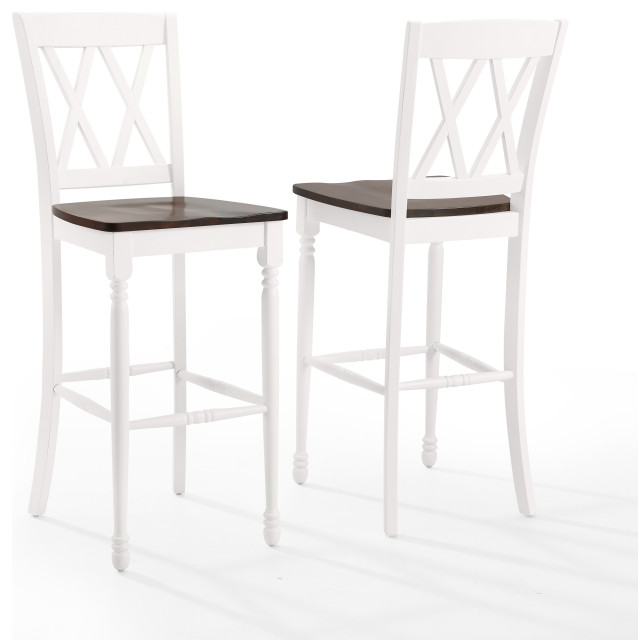 Shelby 2Pc Bar Stool Set Traditional Bar Stools And Counter Stools by Crosley Furniture