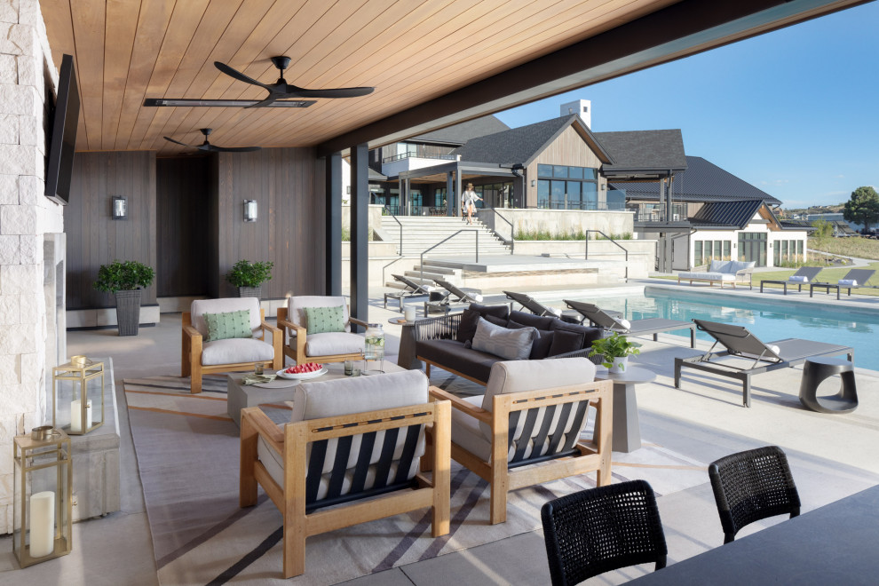 Luxury Custom Home Pool and Pool House - Transitional - Pool - Denver ...