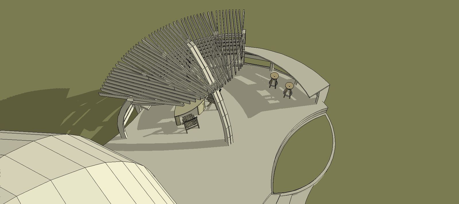 Необычная веранда (и терраса) к Необычному Дому (проект "Фазенда-лайф")