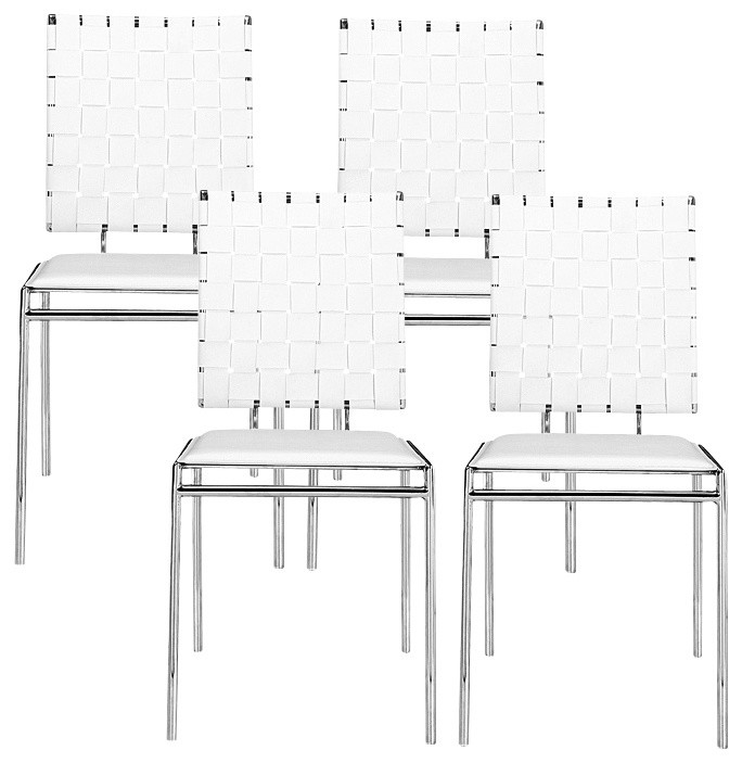 White Set of Four Criss Cross Chairs