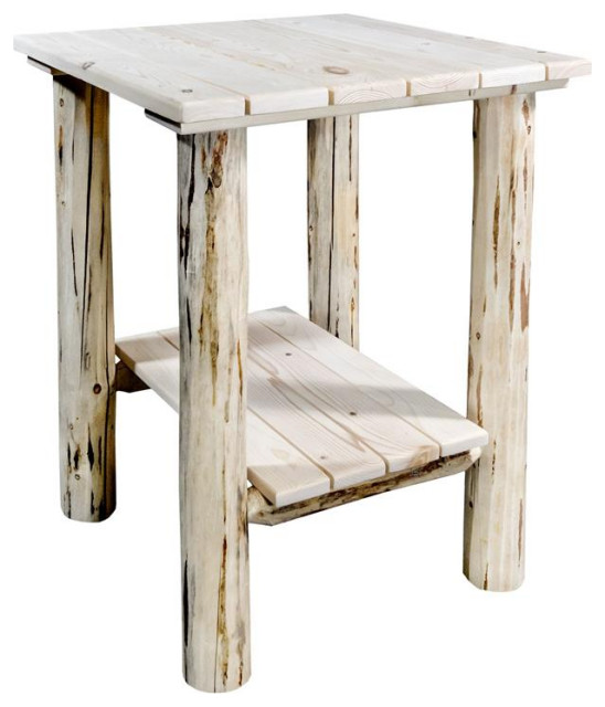 Montana Woodworks Transitional Wood Exterior End Table in Natural