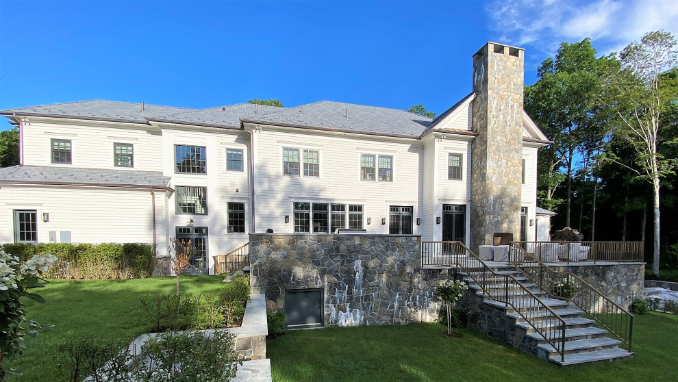 Inspiration for a transitional exterior home remodel in New York