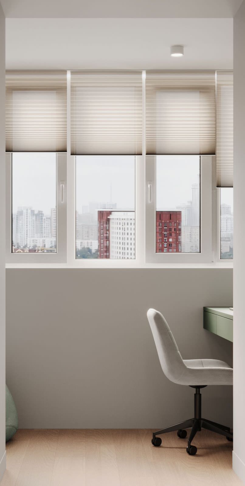 Современный интерьер с яркими акцентами и геометрическими формами