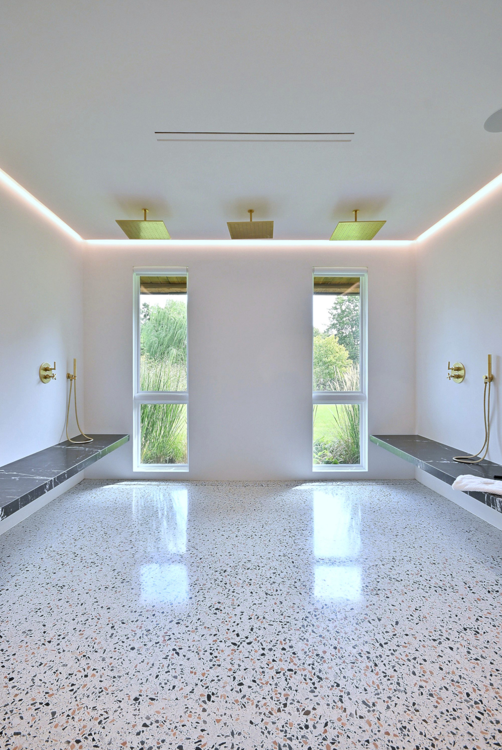 Modern Terrazzo Shower Room with Floating Details
