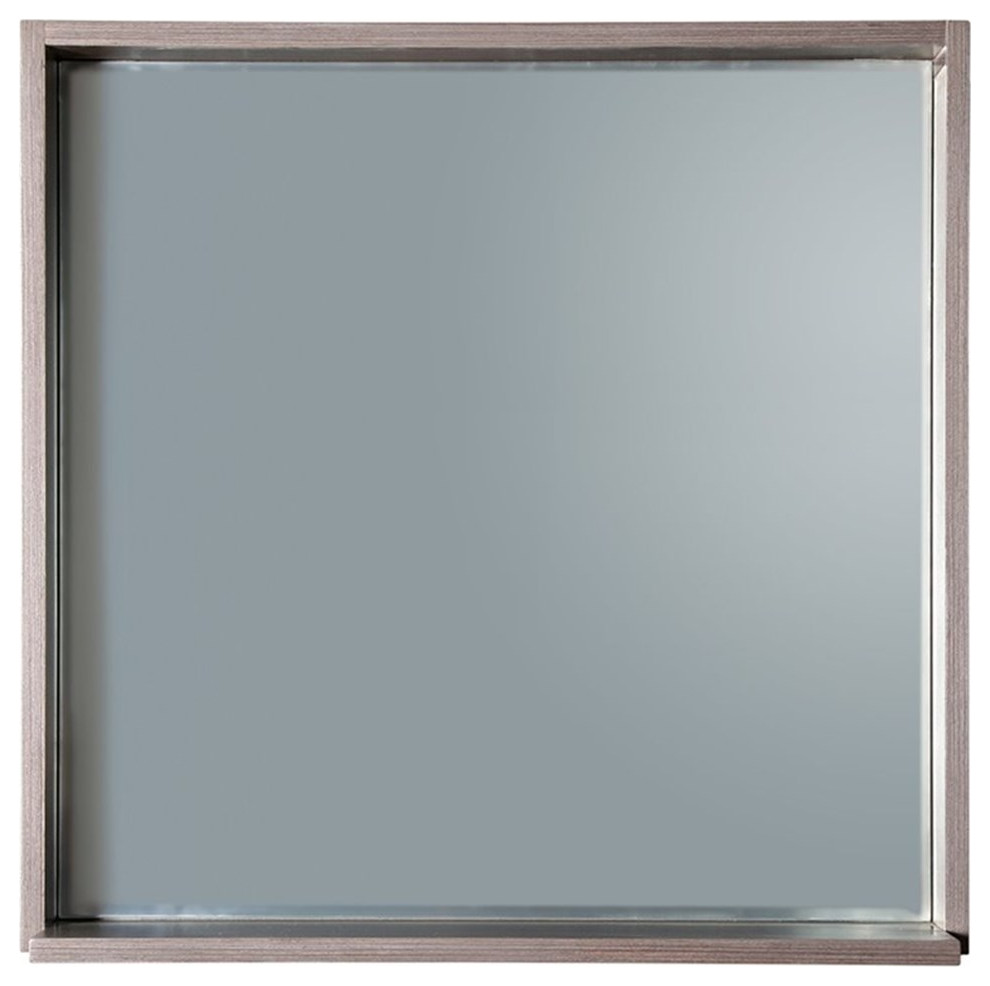 Fresca Allier 30" Gray Oak Mirror with Shelf Transitional Bathroom