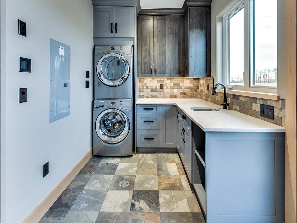 Photo of an arts and crafts laundry room in Calgary.