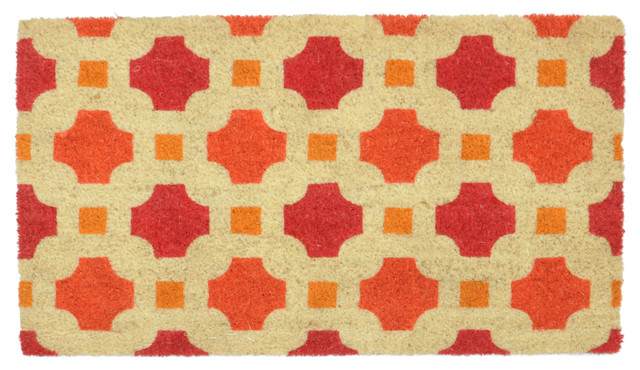 Catalina Coir Doormat Red Orange 18 X30 By Kosas Home