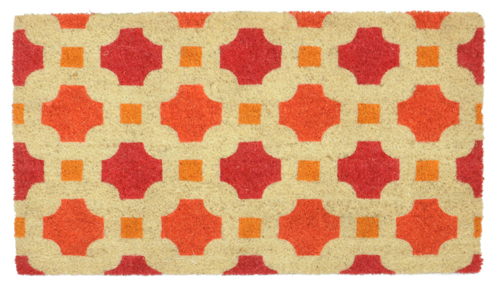 Kosas Catalina Coir Doormat, Red/Orange, 18"x30"
