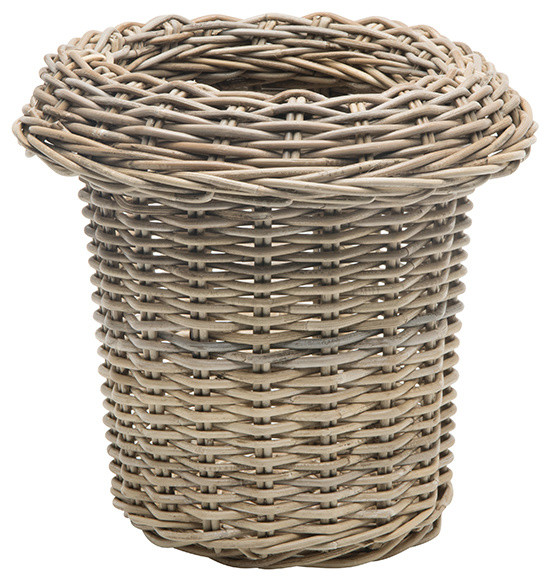 KOUBOO Rattan Round Waste Basket with Removable Ring, Gray & Reviews