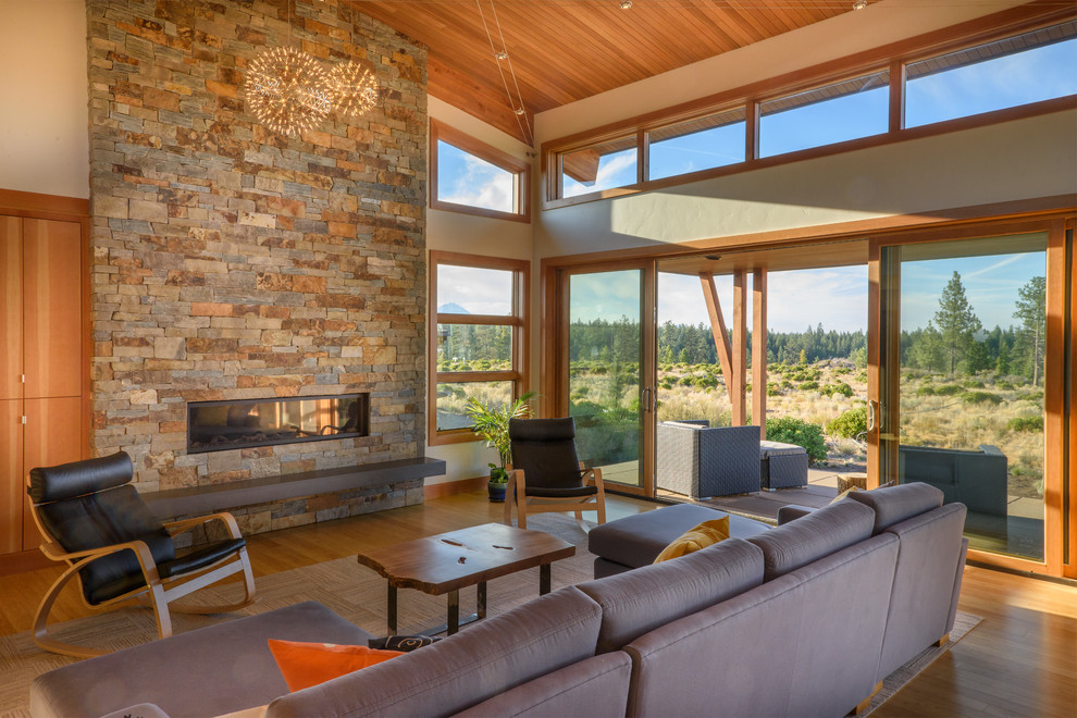 Modern Bend Oregon Home-Great Room - Contemporary - Living Room - Other ...