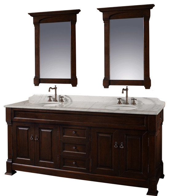 Wyndham Collection 72 Andover Double Sink Bathroom Vanity Set Dark Cherry