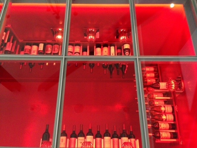 This is an example of a contemporary wine cellar in San Francisco.
