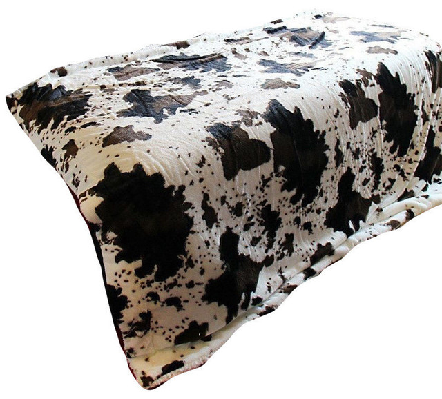 Cow Print Soft Sherpa Throw Blanket, Twin Farmhouse Throws by
