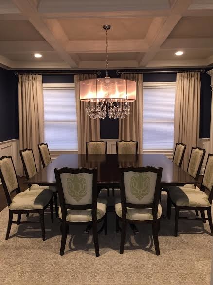 Example of a transitional dining room design in New York