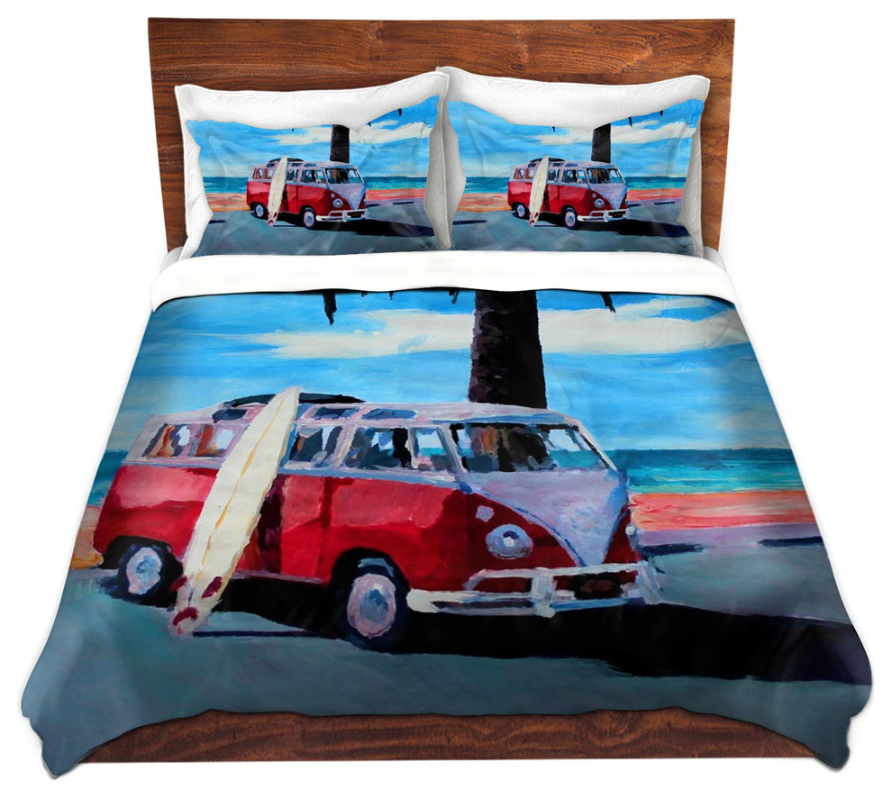 The Red Bus Vokswagon Twill Duvet Cover, Twin Duvet 68"x88"
