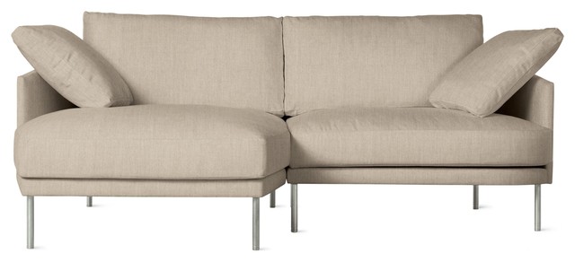 Camber Compact Sectional in Fabric, Left, Stainless Legs