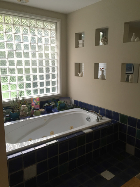 Mid-Mod Split Master Bathroom 