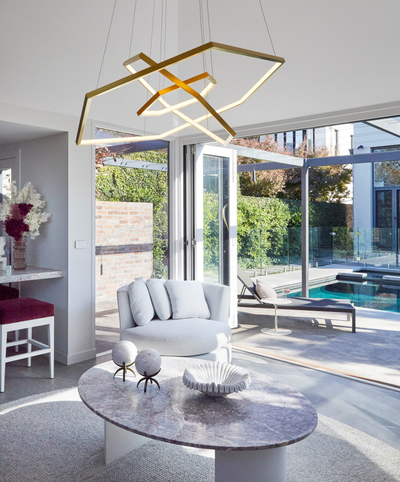 Luxury Pool House - Modern - Living Room - Melbourne - by Lewisham ...