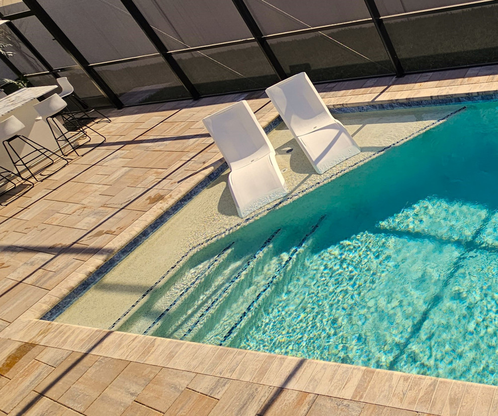 The Villages Parallelogram Pool with bold angled steps