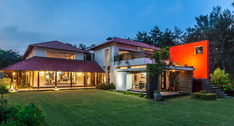 G Farmhouse Indian Exterior Delhi By Kumar Moorthy Associates   Home Design 