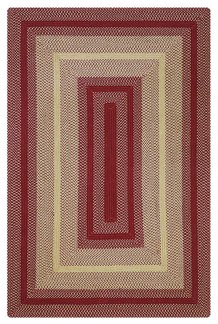 Homespice CHERRY PIE Braided 13" x 36" Rectangular Table Runner Barn Red & Beige 
