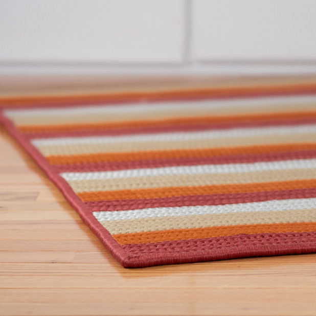 Norwood Orange Red 7x9, Rectangle, Braided Rug Contemporary Outdoor